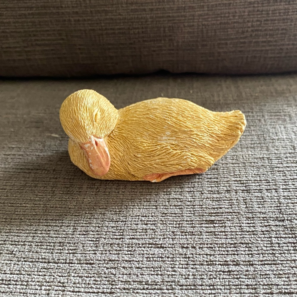 Vintage Sandra Brue Sandicast Sleeping Duck Duckling Figurine